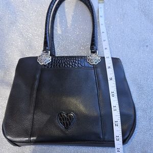 Brighton GENUINE Black Leather Handbag small tote w/ handles